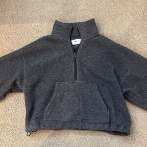 Grey TNA Half-Zip Pullover Sweater